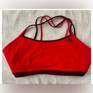 Adidas Women's Red and Black Bikini Top